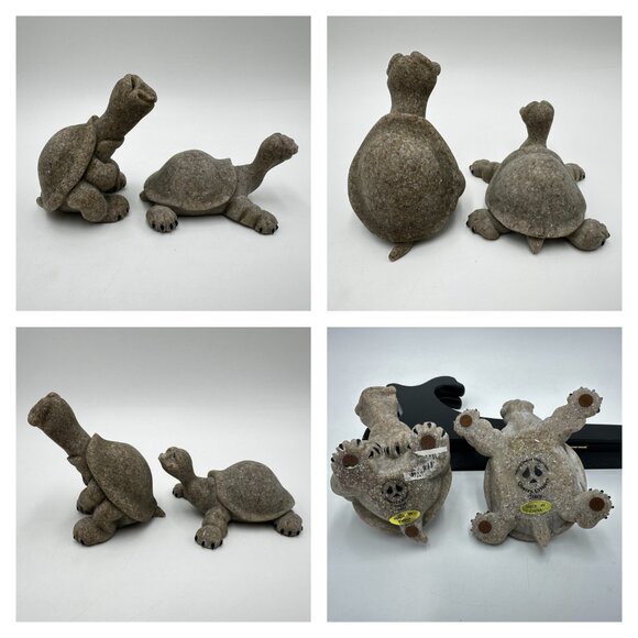 11 pc Vintage Quarry Critters Turtle / Tortoise Figures by Second Nature Design - Picture 7 of 12